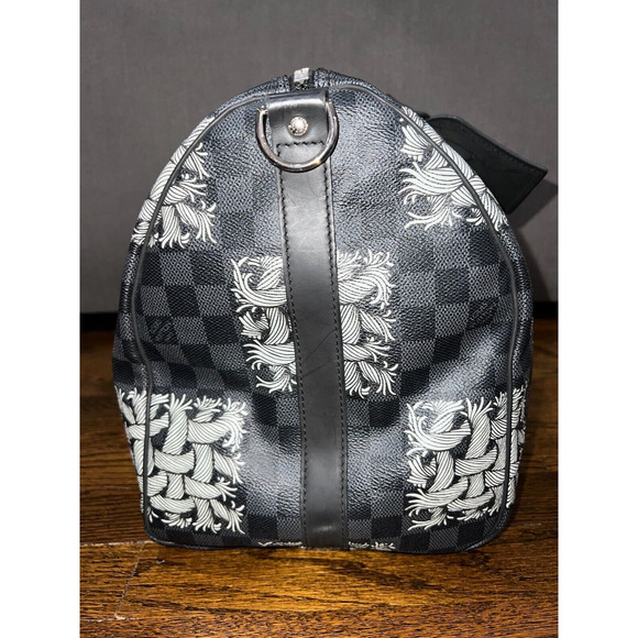 Louis Vuitton Keepall Bandouliere 45 Damier Nemeth White Rope Weekend Travel Bag - Picture 4 of 9